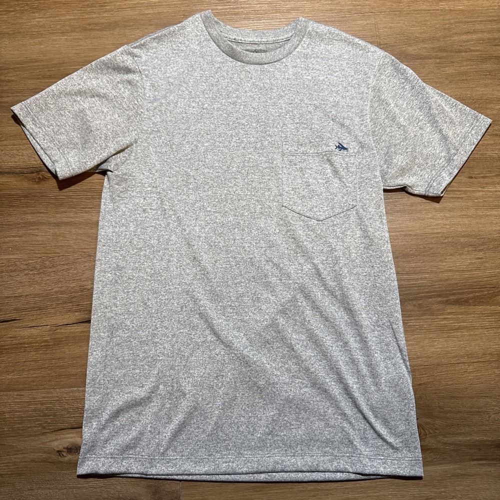 Patagonia Men's XS Slim Fit Flying Fish Pocket Tee‎ Gray Blue Outdoor Camping